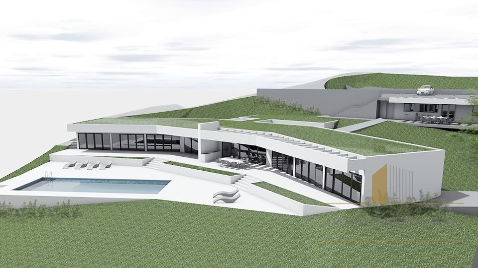 Projekt für zeitgenössisch Villa mit einem wunderbar Meerblick, Seget!