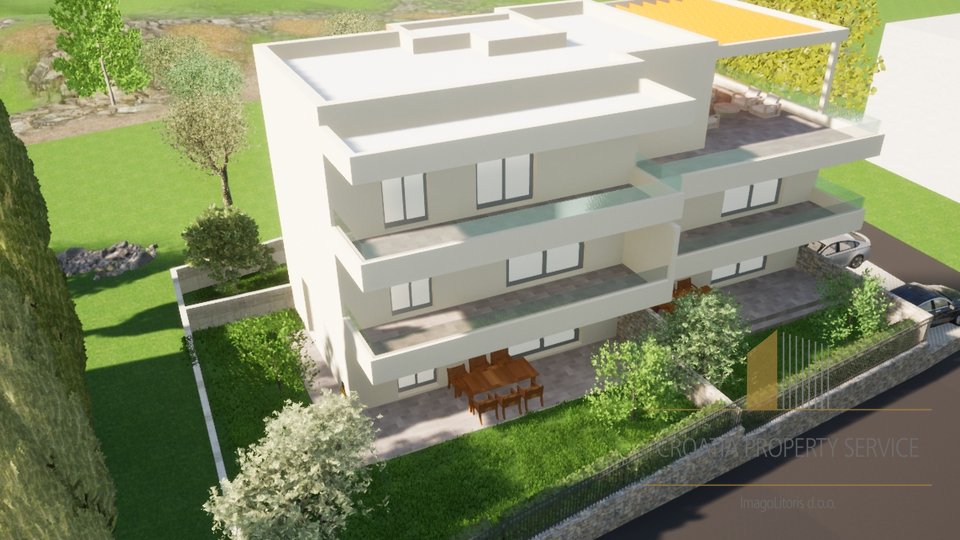 Penthouse with sea view, building under construction Ciovo, 420 000 €