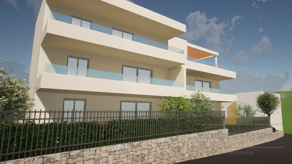 Apartment with sea view, building under construction Ciovo