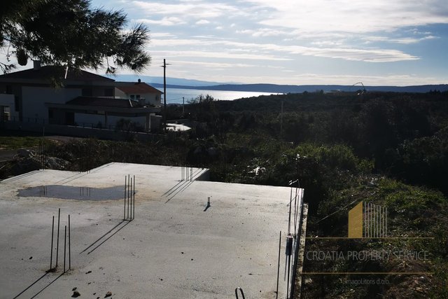 Building land with a house under construction overlooking the sea, Kastela!