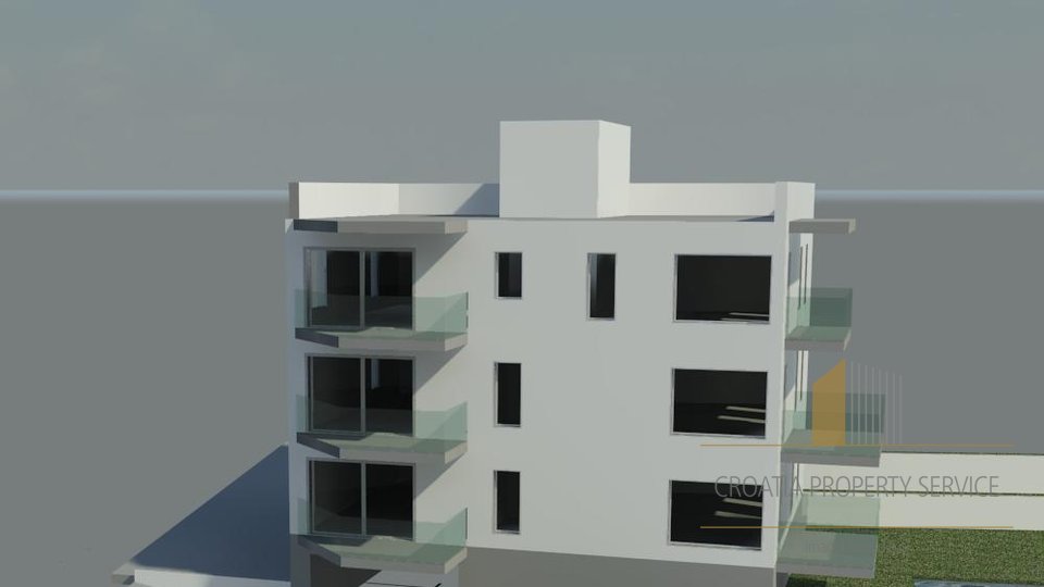 Apartments in a modern building under construction with a swimming pool on the island of Ciovo! SECOND ROW TO SEA!!!