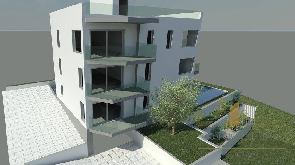 Wohnungen in einem modernen Gebäude im Bau mit Schwimmbad auf der Insel Ciovo!