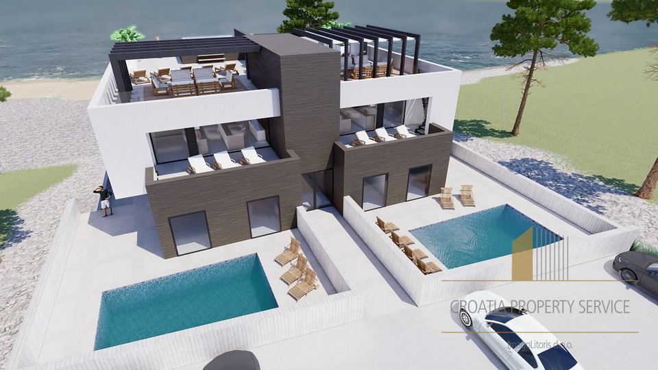 Luxuriöse moderne Apartments in erster Reihe zum Meer in der Nähe von Zadar!