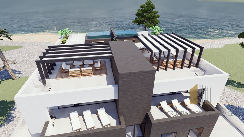Роскошные современные апартаменты в первом ряду от моря недалеко от Задара!
