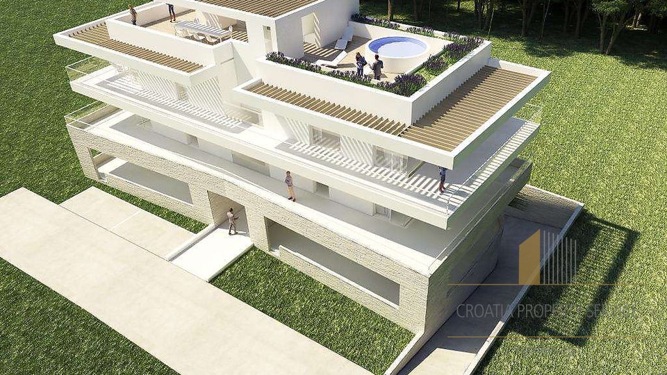 Luxury penthouse with roof terrace and sea view near Zadar!