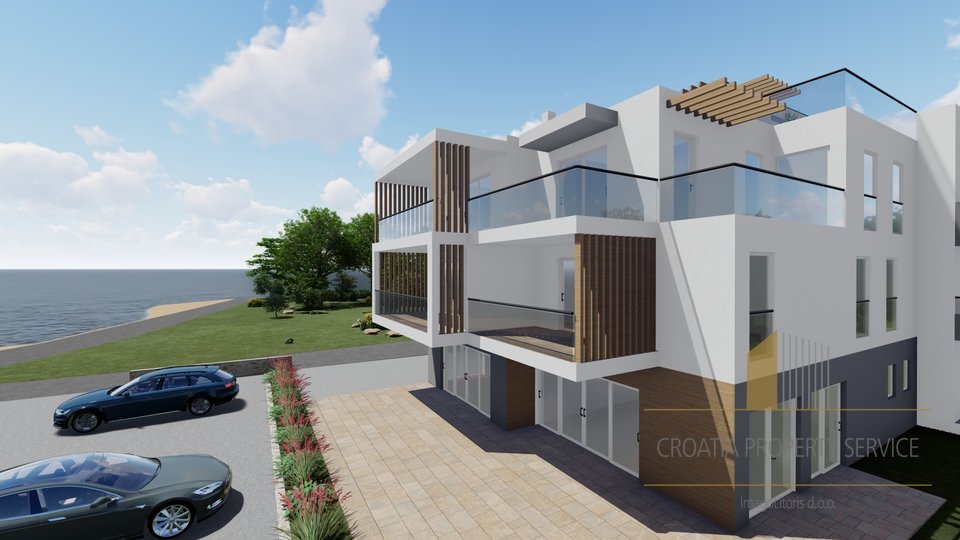 Luxury apartment with a roof terrace in a new building first row to the sea - Srima!