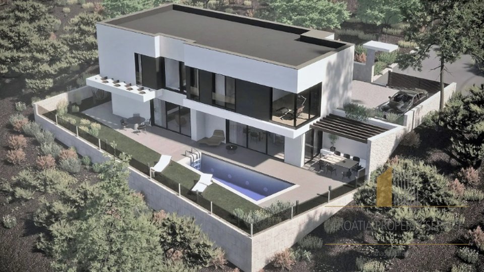 Attraktive Villa im Bau mit Meerblick auf der Insel Čiovo!