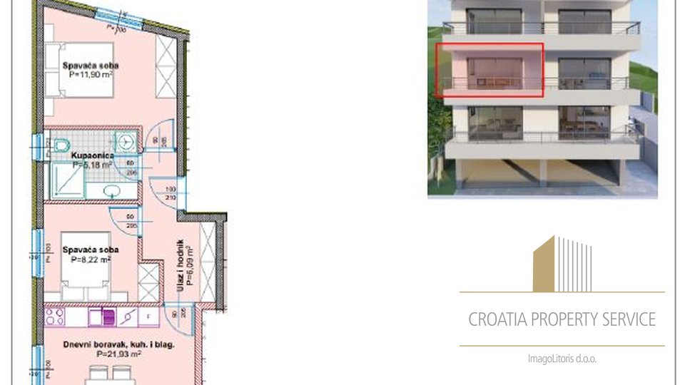 Stan od 57 m2 u novogradnji, u blizini plaže u Tučepima - Makarska rivijera!