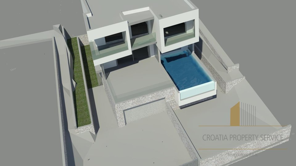 Moderne Villa im Bau in Top-Lage, erste Reihe zum Meer! Die Insel Čiovo!