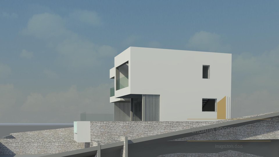 Modern villa under construction in a top location, first row to the sea! The island of Čiovo!