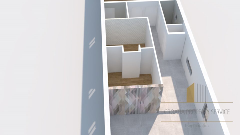 Moderne zweistöckige Wohnung mit Dachterrasse 45 m vom Meer entfernt in der Nähe von Zadar!