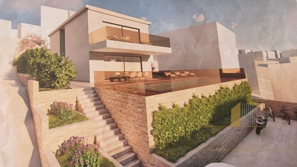 Modern villa with pool second row from the sea on the island of Čiovo!