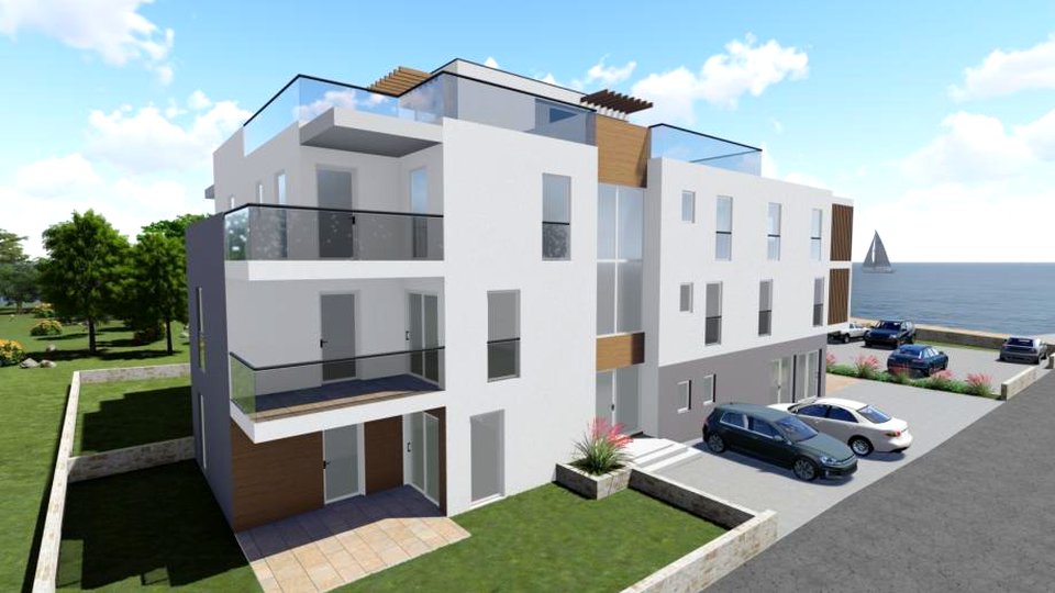 Moderne geräumige Wohnung in einem Neubau, erste Reihe zum Meer - Srima, Vodice!