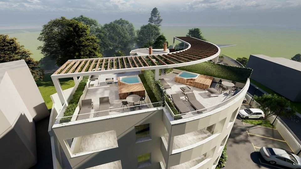 Spacious 84 m2 apartment with roof terrace and jacuzzi in Žaborić!