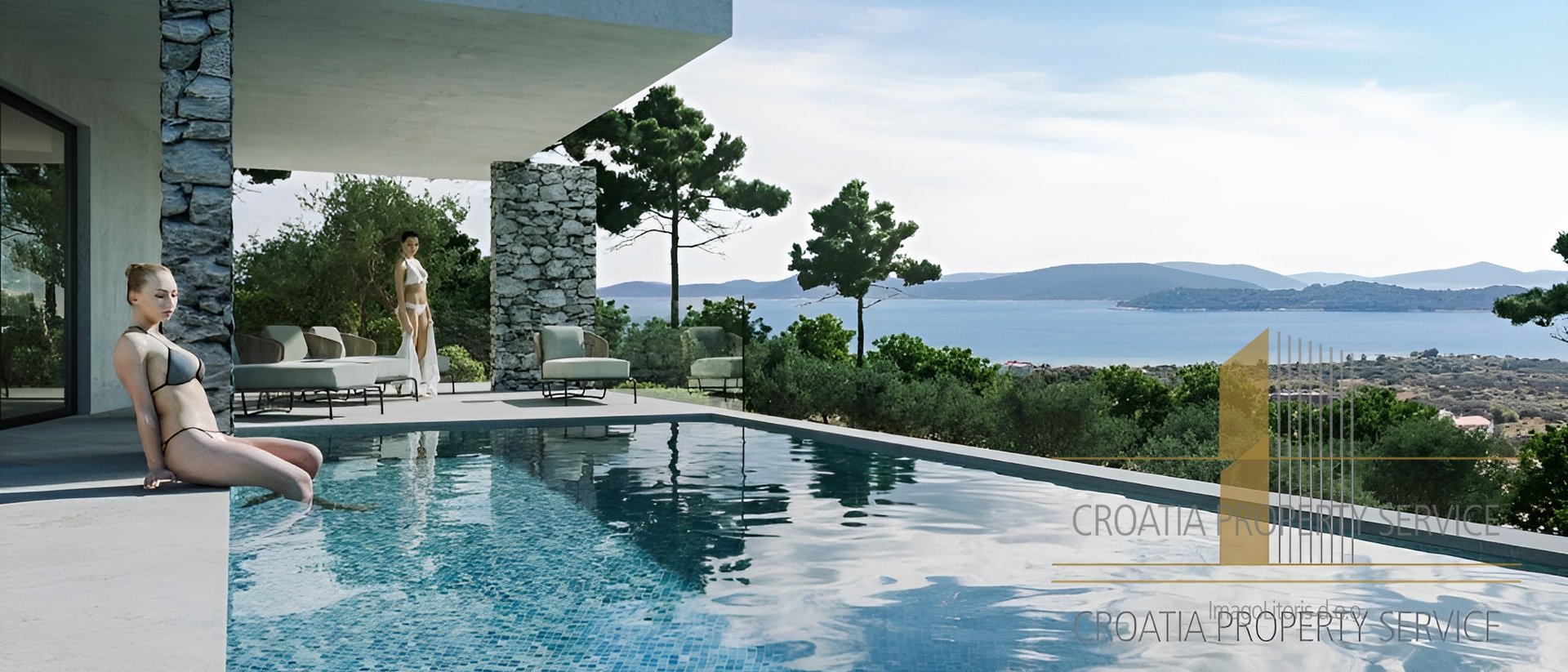 Modern luxury villa with sea view in Vodice!