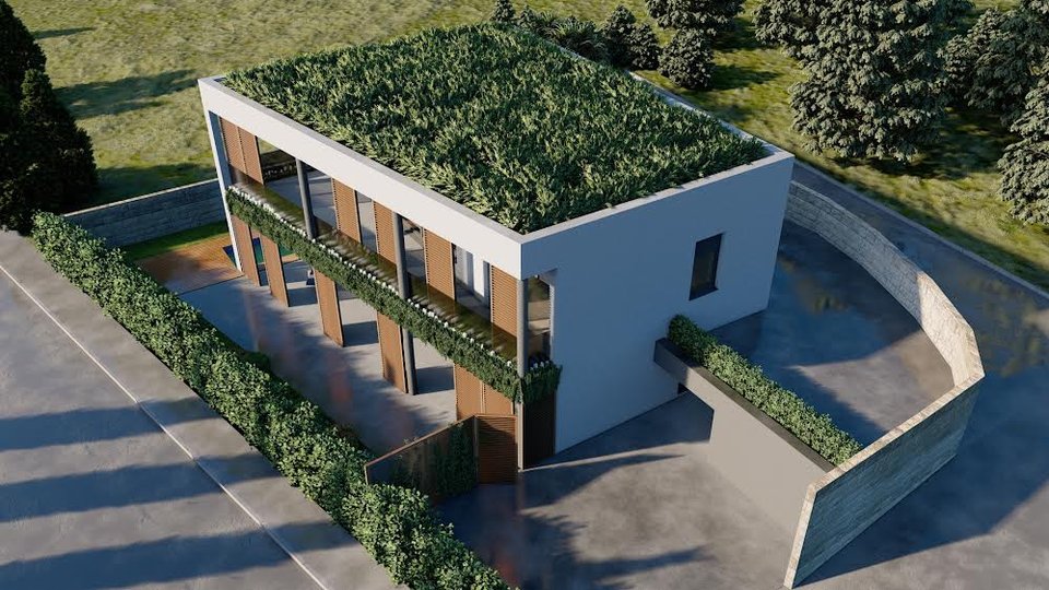 Elegantna moderna vila v gradnji 50 m od morja v bližini Šibenika!