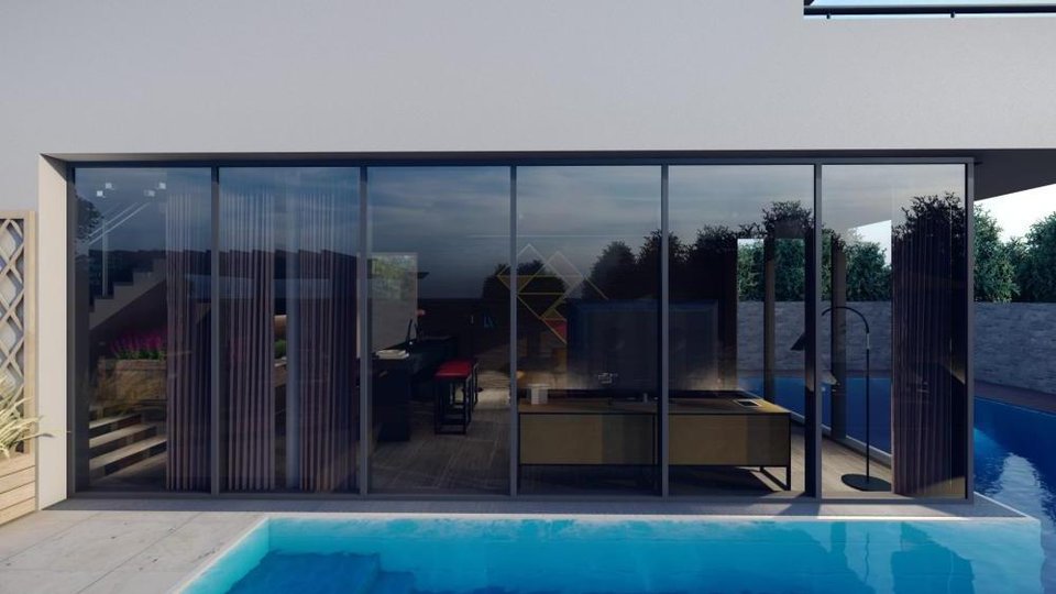 Moderna vila z bazenom 90 m od morja v bližini Zadra!