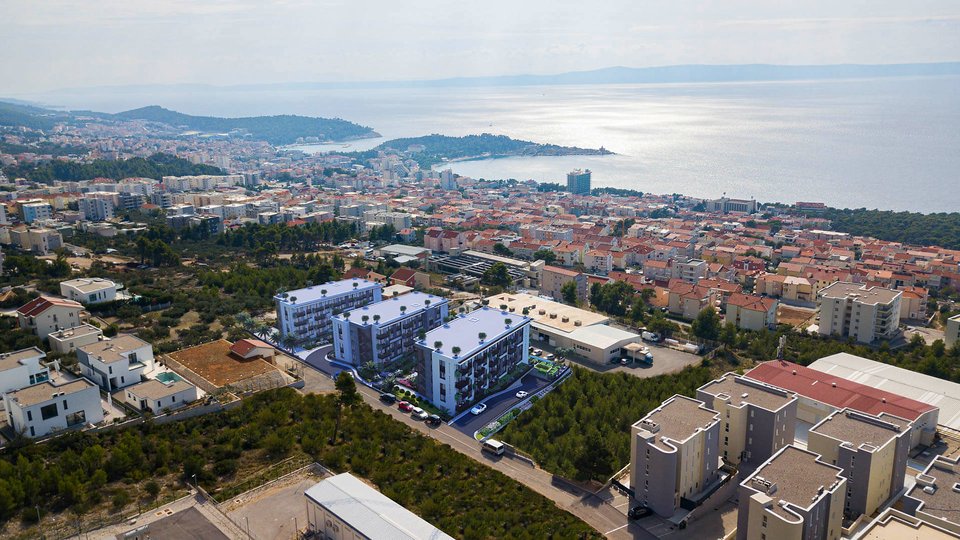 Luksuzno stanovanje s teraso in vrtom v modernem kompleksu v gradnji - Makarska!