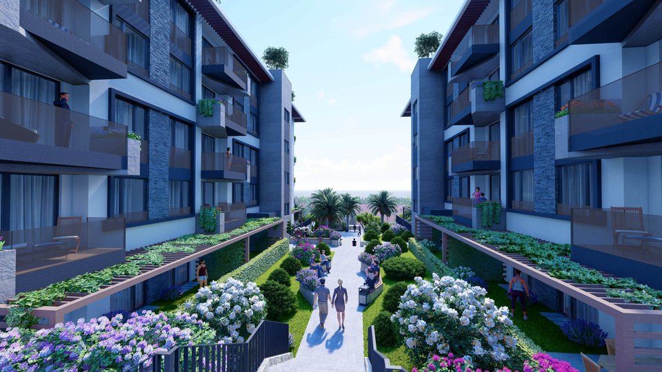 Роскошная квартира с террасой и садом в строящемся современном комплексе - Макарска!