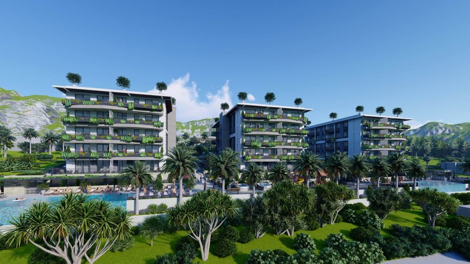 Luksuzni stan s terasom i vrtom u modernom kompleksu u izgradnji - Makarska!