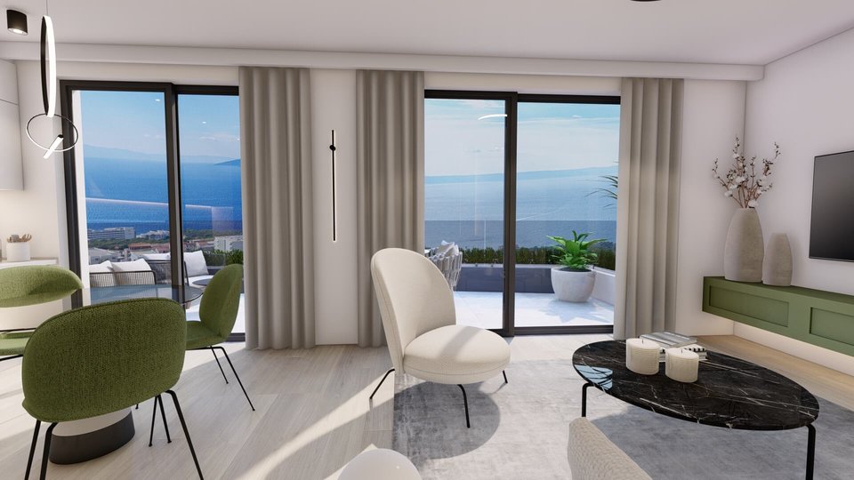 Dvosobni stan s predivnim pogledom na more u luksuznom kompleksu - Makarska!