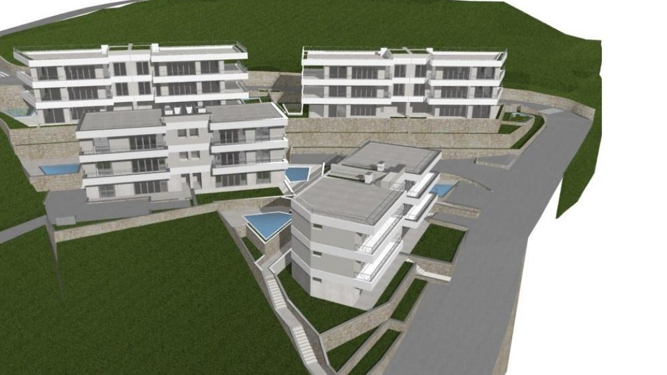 Gradbeno zemljišče 5000 m2 s projektom za 8 luksuznih objektov na Čiovu!