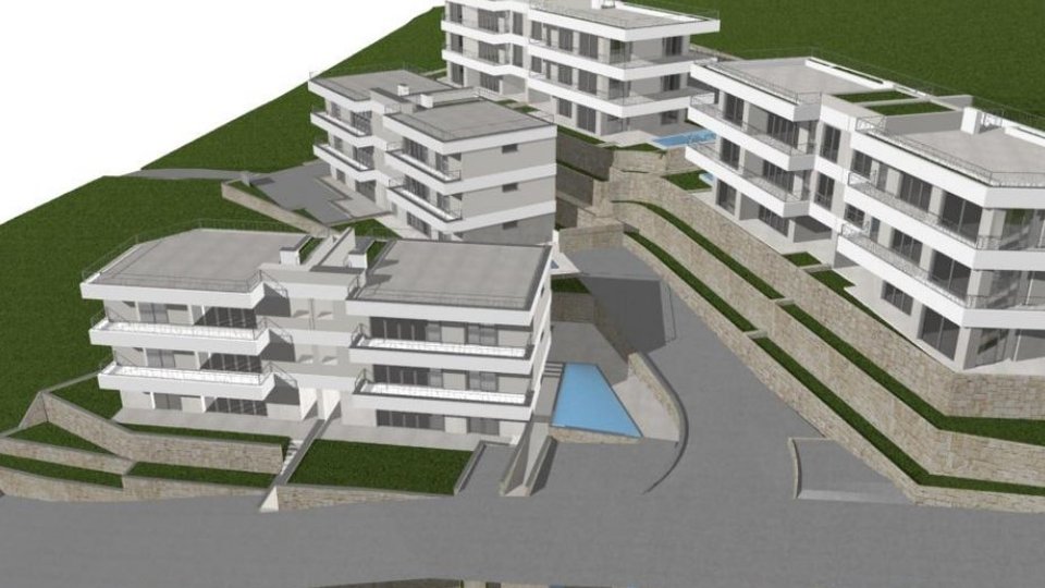 Building land 5000 m2 with a project for 8 luxury buildings in Čiovo!