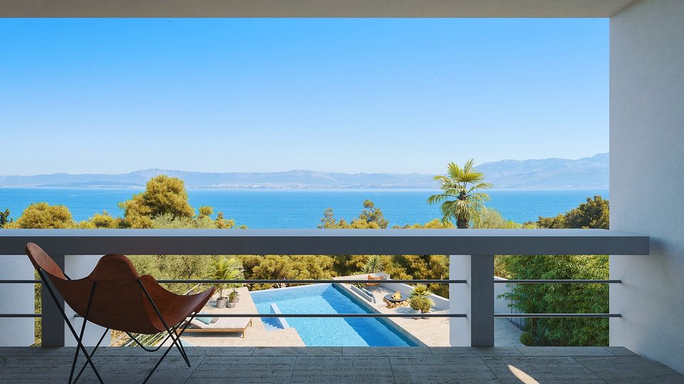 Moderne Luxusvilla mit Meerblick in Sutivan auf der Insel Brač!