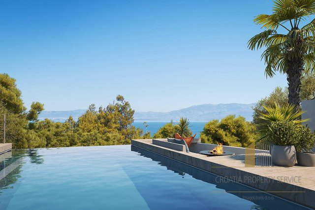Современная роскошная вилла с видом на море в Сутиване на острове Брач!