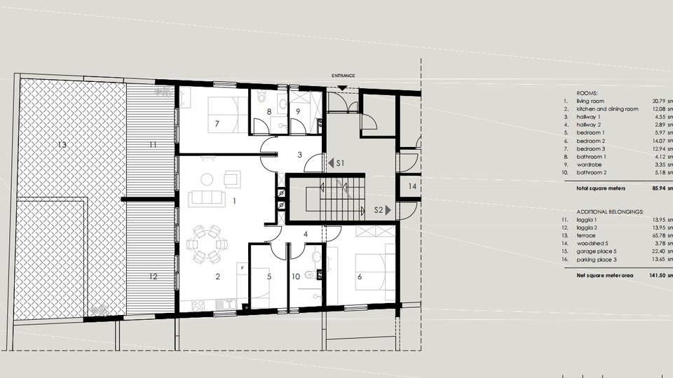 Appartamento, 141 m2, Vendita, Podstrana
