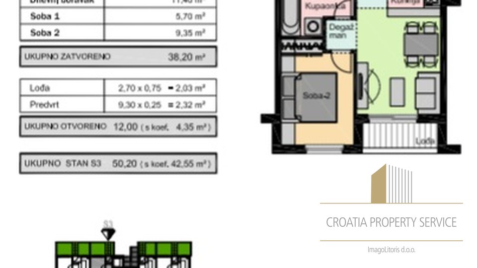 Appartamento, 38 m2, Vendita, Split - Stobreč