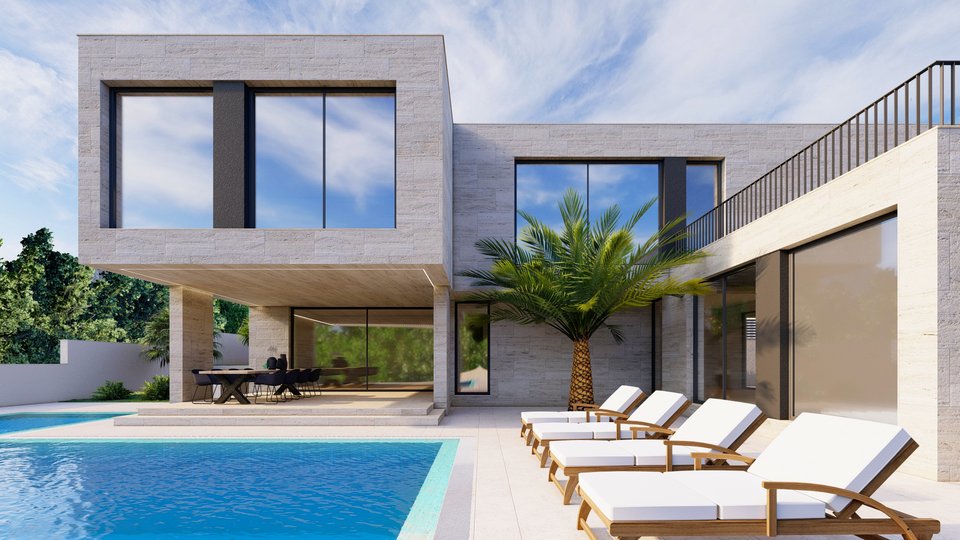 Modern luxury villas under construction in a beautiful quiet place near Zadar.