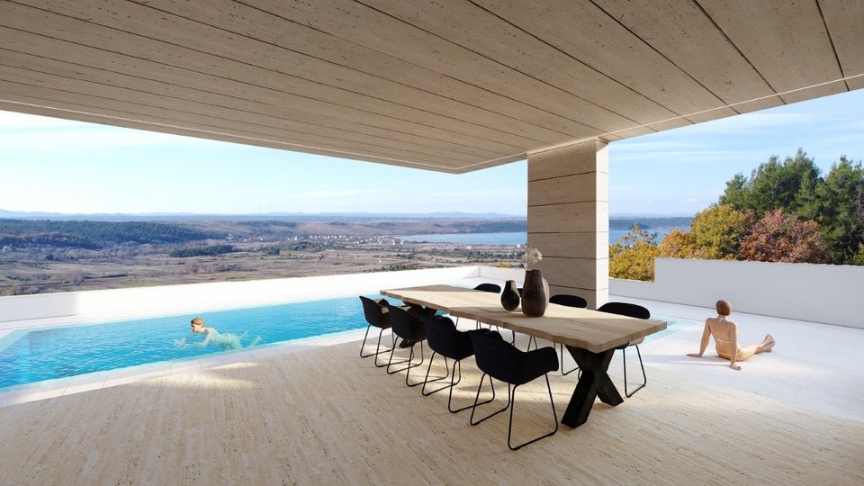 Moderne Luxusvillen im Bau an einem wunderschönen ruhigen Ort in der Nähe von Zadar.