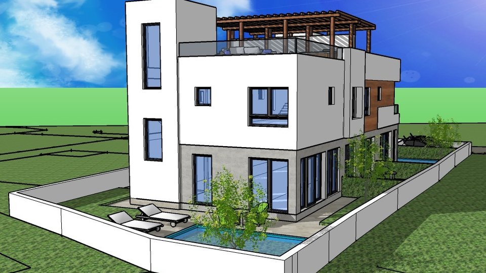 Luxury two-story apartment with pool, roof terrace and sea view - Vodice!