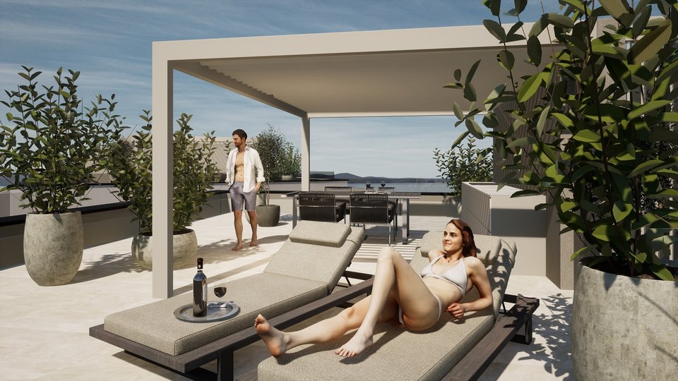 Luxusapartment mit Dachterrasse und wunderschönem Blick auf das Meer - Zadar!