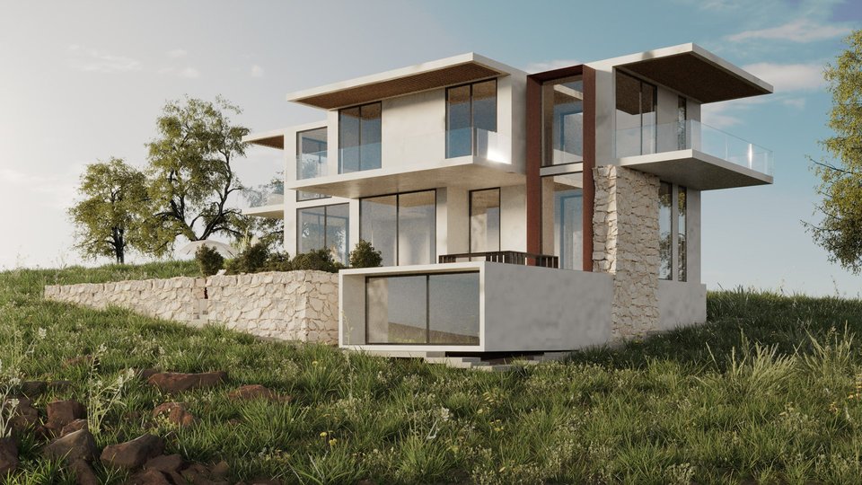 Baugrundstück mit Meerblick und Projekt für eine Luxusvilla – die Insel Šolta!