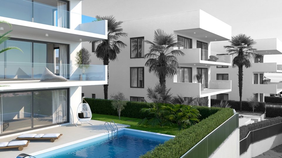 Luxuriöses Apartment mit Garten und Pool in einer modernen Villa auf der Insel Čiovo!