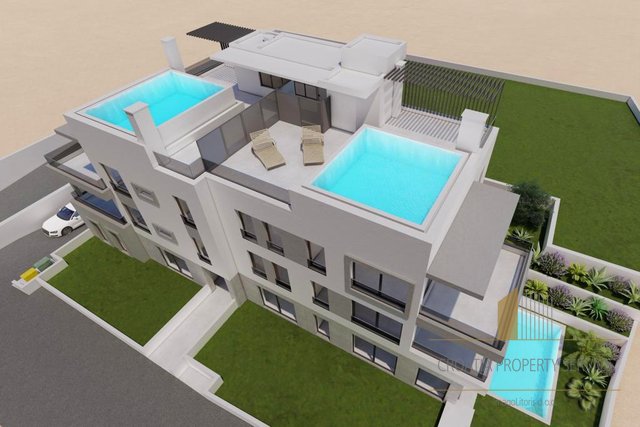 Luksuzni penthouse s strešno teraso in bazenom na otoku Čiovo!
