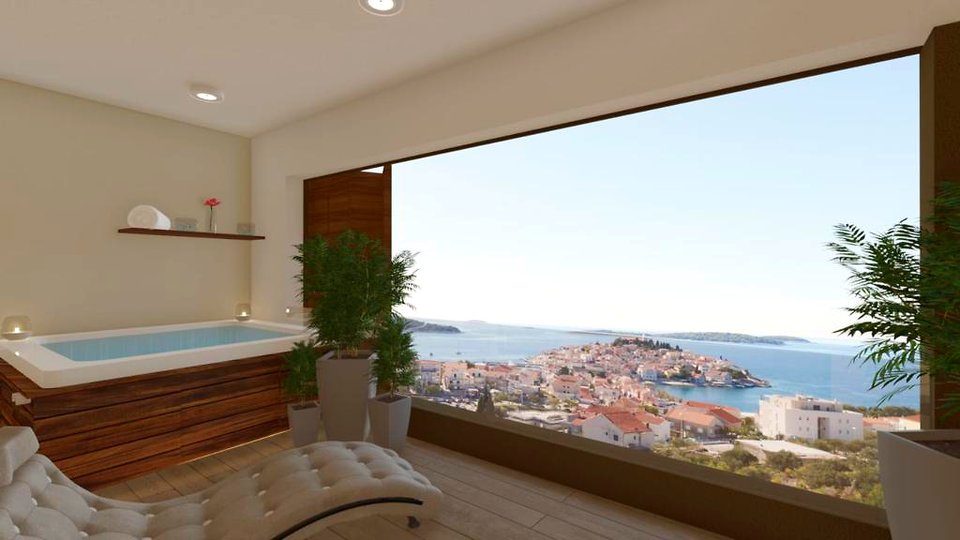 Eine wunderschöne Wohnung mit elegantem Garten und Swimmingpool 350 m vom Meer entfernt - Primošten!