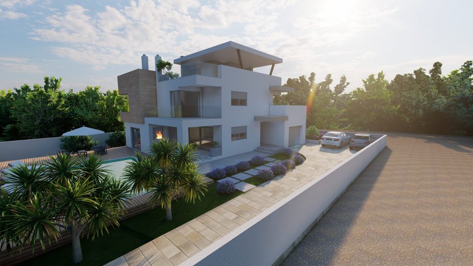 Luxury villa under construction 100 m from the sea near Zadar!