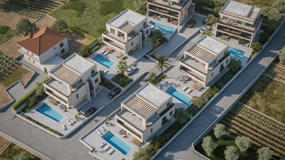 Attractive land with building permits for six villas - Trogir!