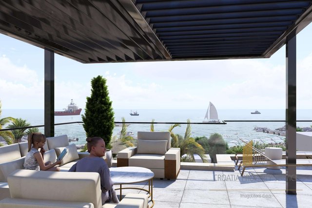 Luksuzni stan s pogledom na more na top lokaciji prvi red uz more - Sukošan!