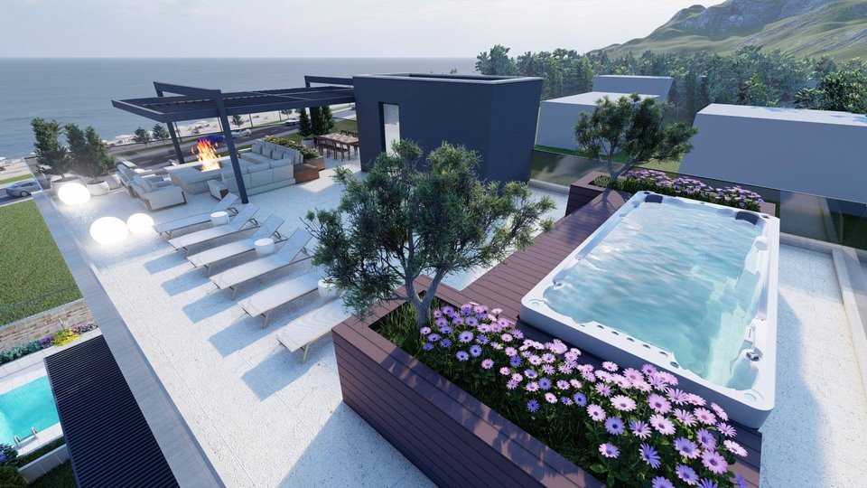 Luxury penthouse first row to the sea - exclusive offer in Sukošan!