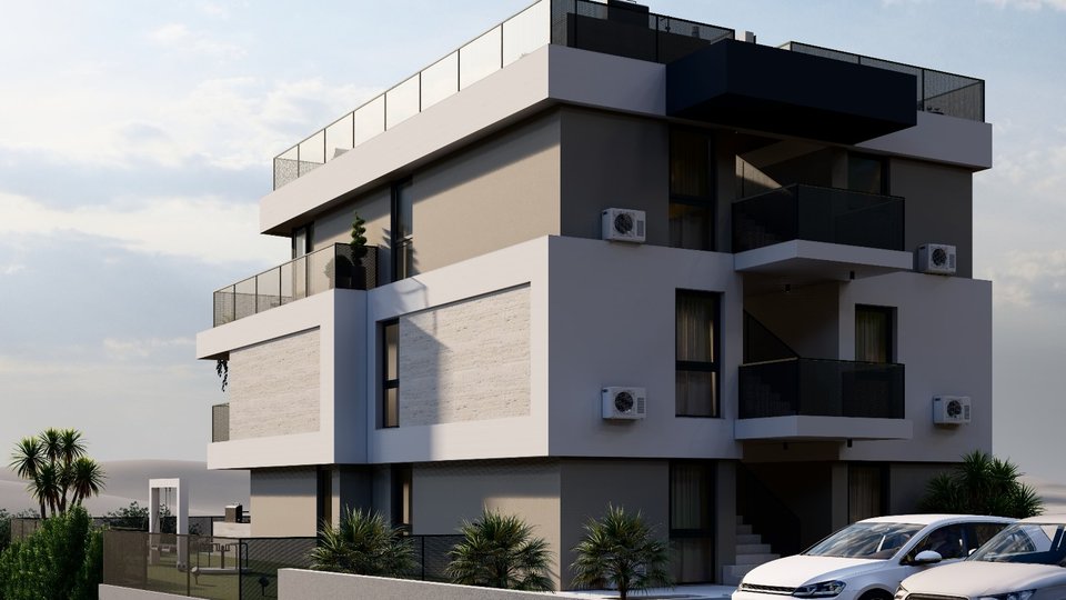 Luxury apartment in a new building with a sea view in Trogir!