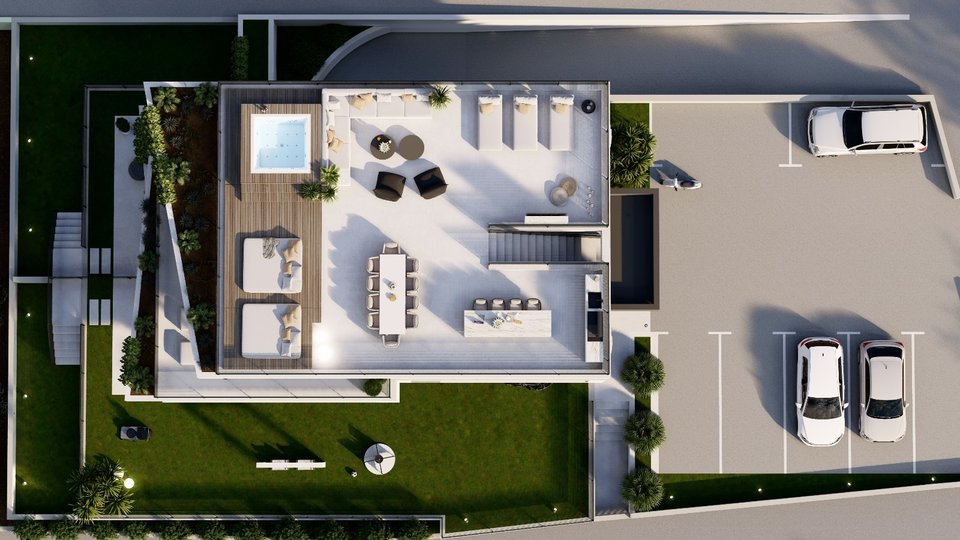 Luxury apartment in a new building with a sea view in Trogir!