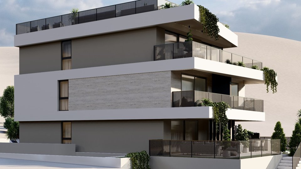 Luxury apartment in a new building with a sea view in Trogir!