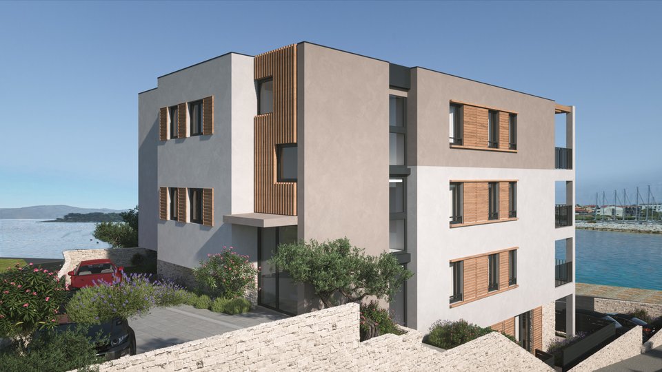 Moderne Wohnung mit Garten in einem neuen Gebäude am Meer - der Insel Murter!