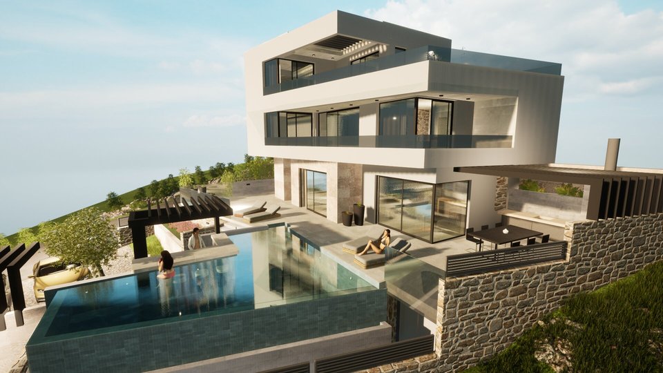 Luxury villa with a beautiful view of the sea in the vicinity of Rogoznica!