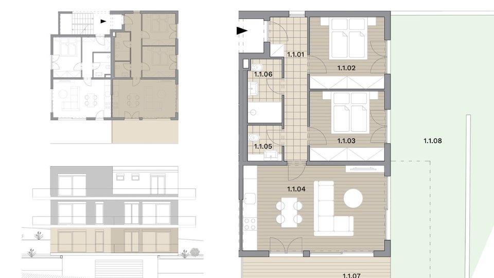 Luxuswohnung mit Garten 50 m vom Meer entfernt im schönen Ražanj!