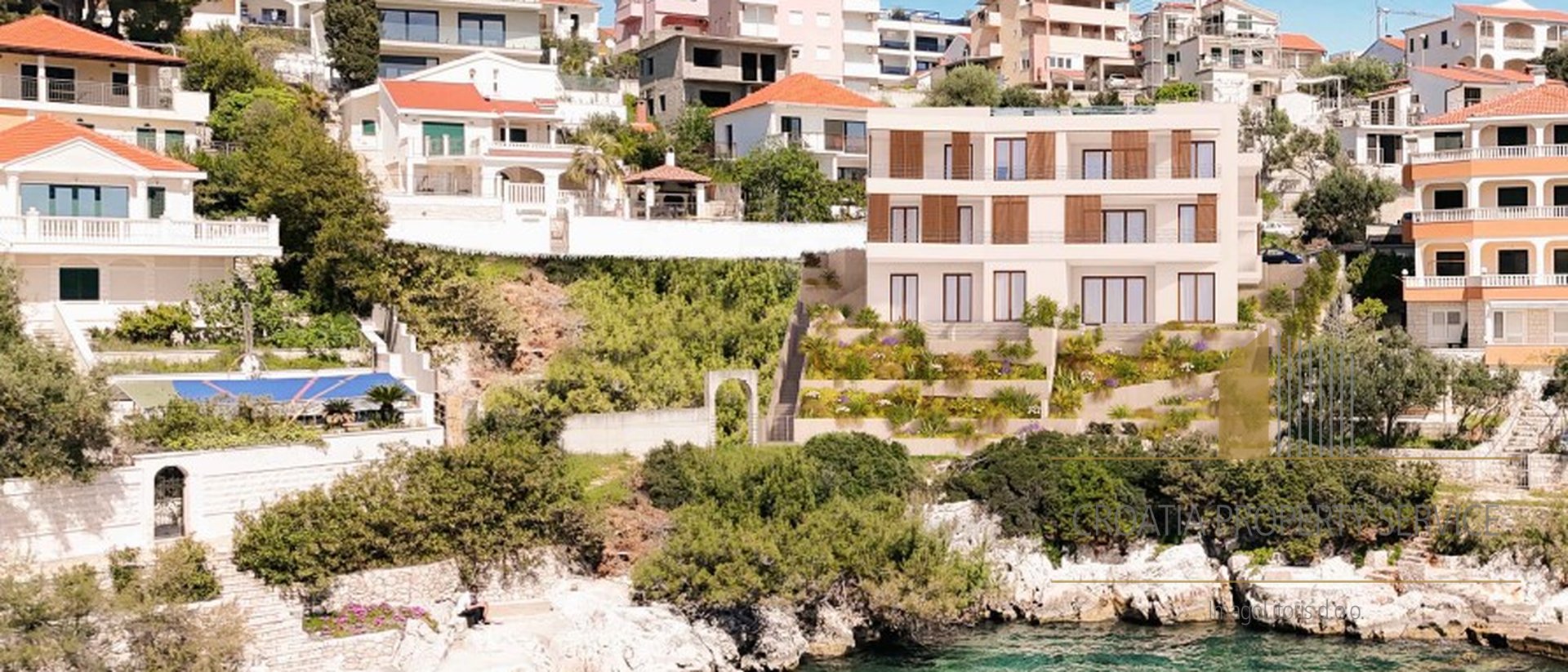 Luxury apartment with a garden in a prestigious location by the sea on the island of Čiovo!